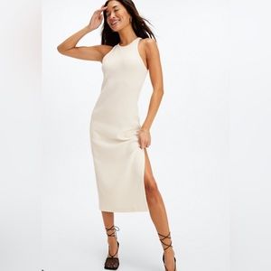 Fabletics MIDI Athletic Racerback Dress Women’s US Size Small Cream